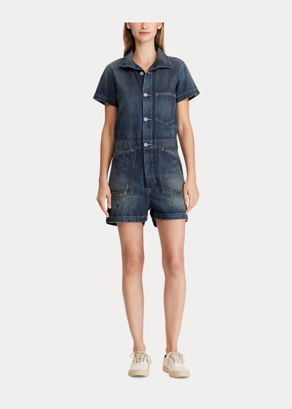 Mono Ralph Lauren Mujer Azules Azules - Cotton-Linen - TARZY4790